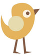 Cute Little Cartoon Bird-yellow Wall Decal