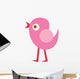 Cute Little Cartoon Bird-Pink Chick Wall Decal
