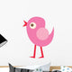 Cute Little Cartoon Bird-Pink Chick Wall Decal