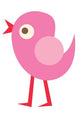 Cute Little Cartoon Bird-Pink Chick Wall Decal