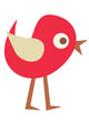 Cute Little Cartoon Bird-red Wall Decal