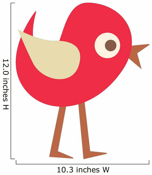 Cute Little Cartoon Bird-red Wall Decal