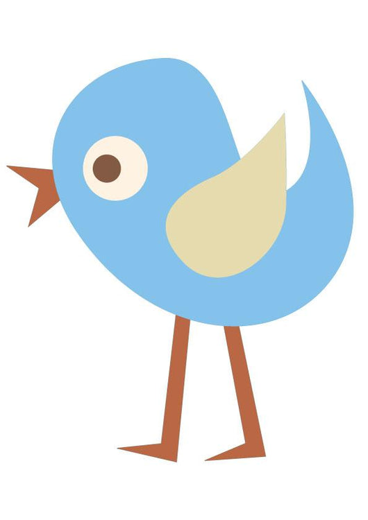 Cute Little Cartoon Bird-Blue and Yellow Chick Wall Decal