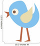 Cute Little Cartoon Bird-Blue and Yellow Chick Wall Decal