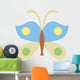 Cute Cartoon Butterfly-blue Yellow Wall Decal