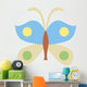 Cute Cartoon Butterfly-blue Yellow Wall Decal
