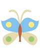 Cute Cartoon Butterfly-blue Yellow Wall Decal