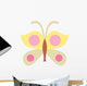 Cute Cartoon Butterfly-pink Yellow Wall Decal