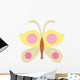 Cute Cartoon Butterfly-pink Yellow Wall Decal