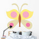Cute Cartoon Butterfly-pink Yellow Wall Decal