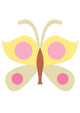 Cute Cartoon Butterfly-pink Yellow Wall Decal