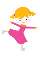 Cute Little Ice Skating Girl Wall Decal
