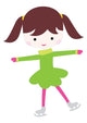 Cute Little Ice Skating Girl Wall Decal