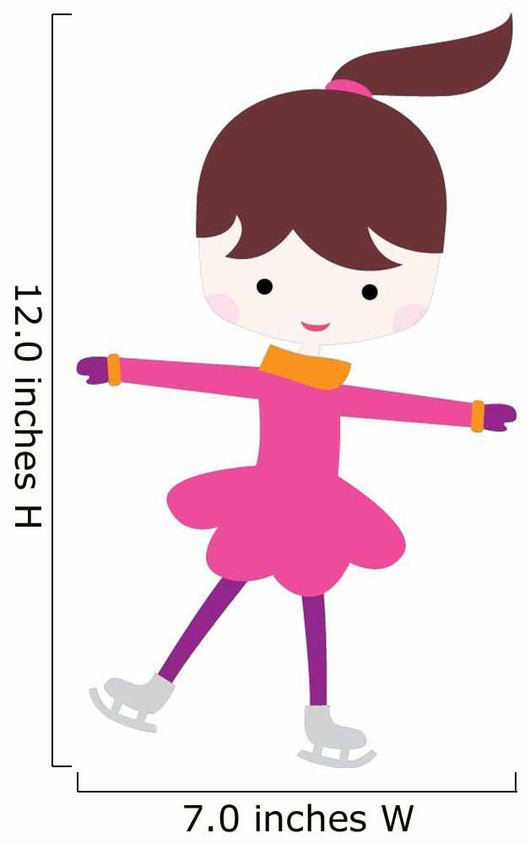 Cute Little Ice Skating Girl Wall Decal