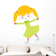 Cute Little Ice Skating Girl Wall Decal