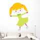Cute Little Ice Skating Girl Wall Decal