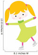 Cute Little Ice Skating Girl Wall Decal
