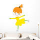 Cute Little Ice Skating Girl Wall Decal