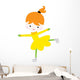 Cute Little Ice Skating Girl Wall Decal