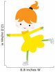 Cute Little Ice Skating Girl Wall Decal