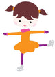 Cute Ice Skating Girl Wall Decal
