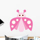 Cute Pink Little Ladybug Wall Decal