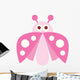 Cute Pink Little Ladybug Wall Decal