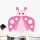 Cute Pink Little Ladybug Wall Decal