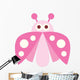 Cute Pink Little Ladybug Wall Decal