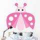 Cute Pink Little Ladybug Wall Decal