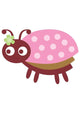 Cute Pink Little Ladybug Wall Decal