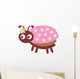 Cute Pink Little Ladybug Wall Decal