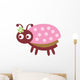 Cute Pink Little Ladybug Wall Decal