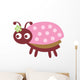 Cute Pink Little Ladybug Wall Decal