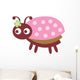Cute Pink Little Ladybug Wall Decal