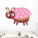 Cute Pink Little Ladybug Wall Decal