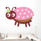Cute Pink Little Ladybug Wall Decal