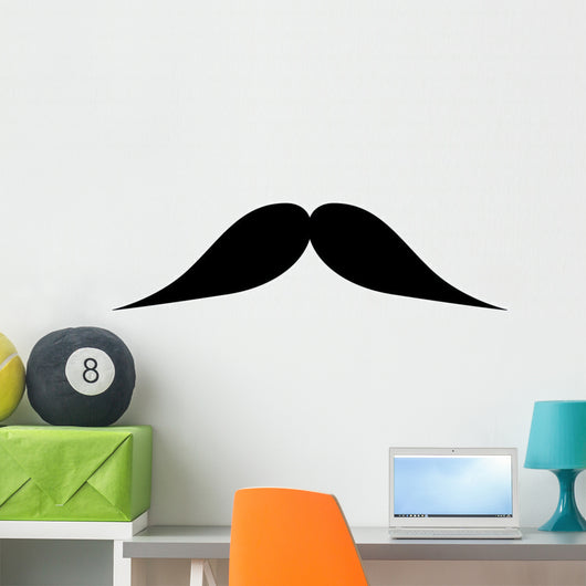 Pointy Butch Silly Mustache Wall Decal