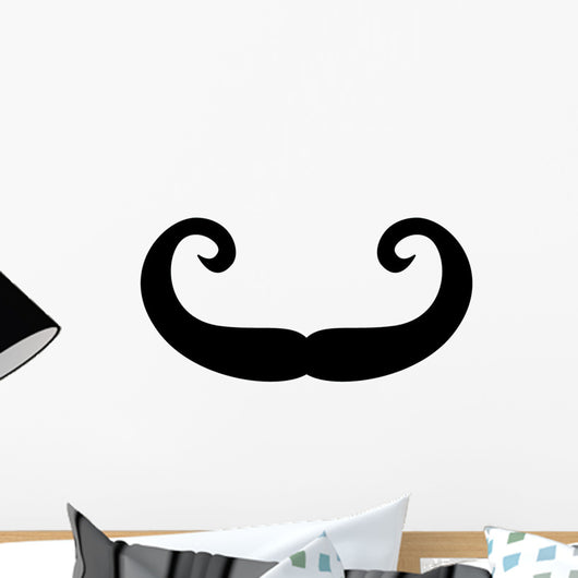 High Curl Silly Mustache Wall Decal