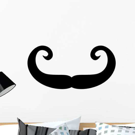 High Curl Silly Mustache Wall Decal
