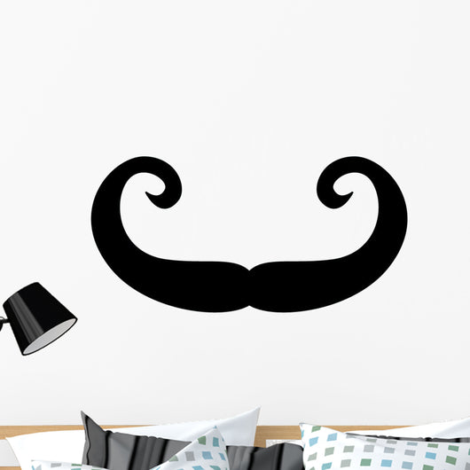 High Curl Silly Mustache Wall Decal