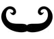 High Curl Silly Mustache Wall Decal