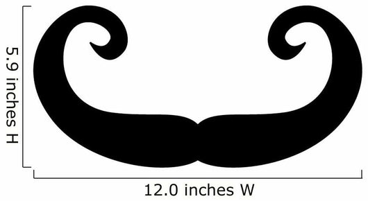 High Curl Silly Mustache Wall Decal