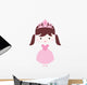 Pretty Pink Brunette Princess Wall Decal