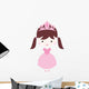 Pretty Pink Brunette Princess Wall Decal