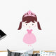 Pretty Pink Brunette Princess Wall Decal
