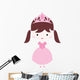 Pretty Pink Brunette Princess Wall Decal