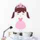 Pretty Pink Brunette Princess Wall Decal