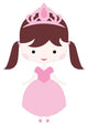 Pretty Pink Brunette Princess Wall Decal