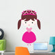 Pretty Brunette Princess with Wall Decal